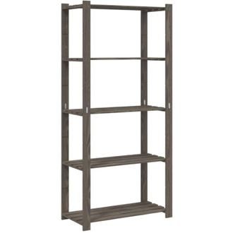 vidaXL Estanter&iacute;a De 5 Niveles Madera Maciza Pino Gris 80x38x170 Cm Vidaxl