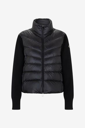 Moncler Materialmix-Cardigan mit Stehkragen und Cargotasche
