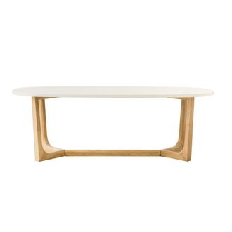 Kenay Home Mesa de centro efecto madera natural - blanco 120 x 40 cm