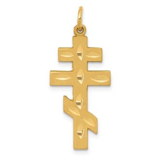 Diamond2Deal 14k Yellow Gold Eastern Orthodox Cross Pendant