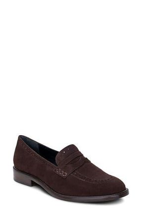 L'agence Avriel Penny Loafer in Dark Brown Suede at Nordstrom Rack, Size 8.5
