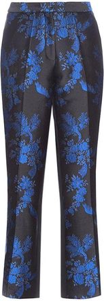 Stella McCartney blue & black floral brocade trousers Size XS