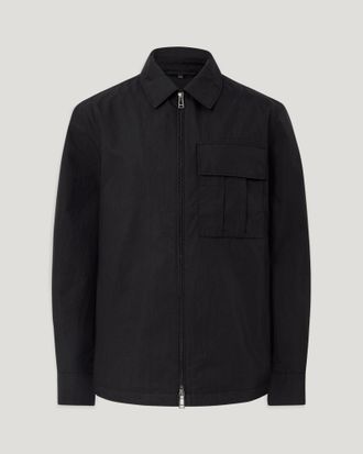 Belstaff Cargo Overshirt Mens Compact Technical Cotton Black Size 2XL