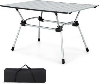 Costway Costway Mesa Plegable Camping, Mesa Camping De Aluminio, Altura Ajustable 4 Niveles, Bolsa De Transporte, Mesa Plegable Playa Picnics 90 X 60,5 X 42,5
