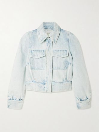 Dries Van Noten Giacca Cropped In Denim - Blu
