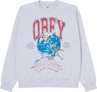 Obey Crew Sweatshirt - Heren - Sweatshirts & Hoodies - Grijs - Maat: L Katoen