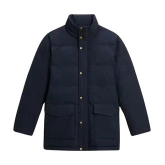 Woolrich Ramar Cloth Puffer Jas - Heren - Winterjassen - Blauw - XL - Katoen - Jassen