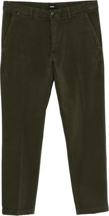 BOSS gabardine slim-fit trousers - Green