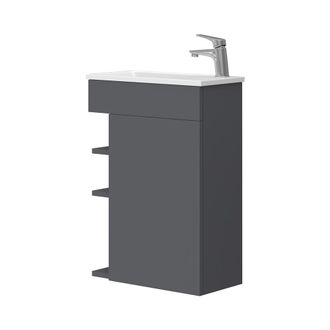Vicco Conjunto De Muebles De Ba&ntilde;o Amadeo, Antracita, 2 Partes, Con Lavabo