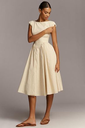 ASTR the Label Emalee Basque-Waist Midi Dress