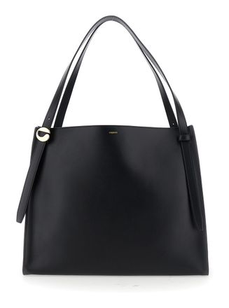 Coperni Black Shoulder Bag With Logo Detail And Logo Lettering On The Front In Leather Woman