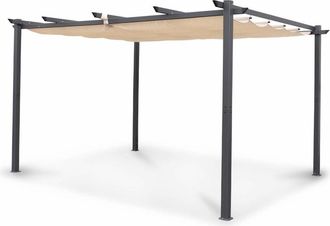 Sweeek Pérgola de jardín, pérgola aluminio 3x4m beige