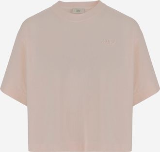 Autry Pastel Pink Cotton T-shirt