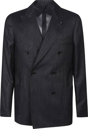 Lardini Double-Breasted Iconic Wool-Blend Blazer