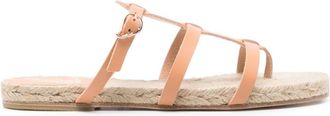 Castaner leather espadrilles - women - Raffia/Calf Leather/Calf Leather/Calf Leather - 38 - Neutrals