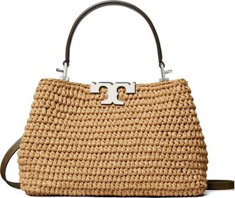 Tory Burch Mini Eleanor Raffia Satchel in Honeycomb at Nordstrom