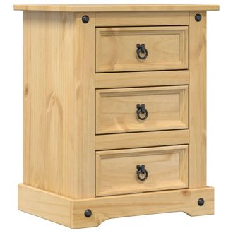 vidaXL Vidaxl - Mesita De Noche Corona Madera Maciza De Pino 53x39x66 Cm