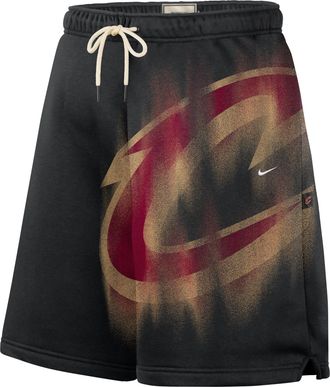 Nike Mens Cleveland Cavaliers Standard Issue Fleece Basketball Shorts in Black | IQ1468-010