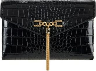 Elisabetta Franchi Clutches, female, Black, Size: ONE SIZE Shoulder Bag with Groumette Chain