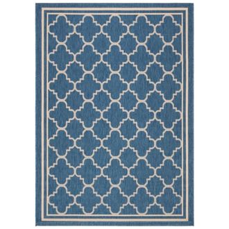 Safavieh Alfombra enrejado de polipropileno azul/beige, 122 x 170 cm