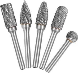 OEM Juego De 5 Piezas De Fresas Rotativas De Doble Filo, De Carburo De Tungsteno, Con V&aacute;stago De 6 Mm Y Cabezal De 10 Mm, Para Trabajar La Madera, Grabar,