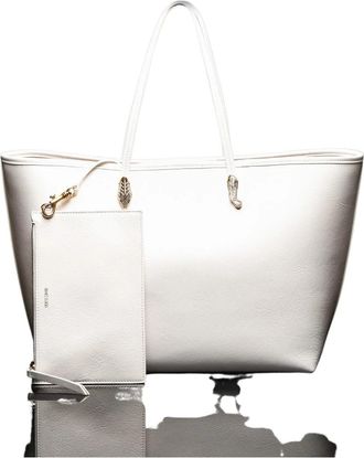 Roberto Cavalli Shopping Handtas - Dames - Handtassen - Wit - ONE Size - Leer - Tassen