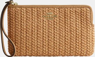 Coach Womens Large Corner Zip Wristlet - Yellow - One Size