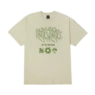 HUF T-Shirts, male, Beige, Size: XL Movement S/S Tee