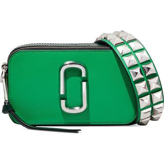 Marc Jacobs The Studded Snapshot Shoulder Bag in Fern Green Multi at Nordstrom