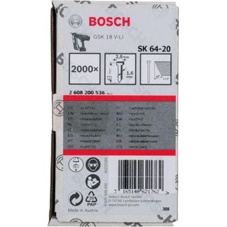 Bosch Clavos Inox Sk64-20: 63mm: 2.000uds Bosch 2608200536