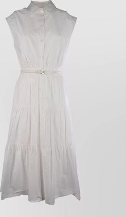 Michael Kors tiered dress belted waist sleeveless design