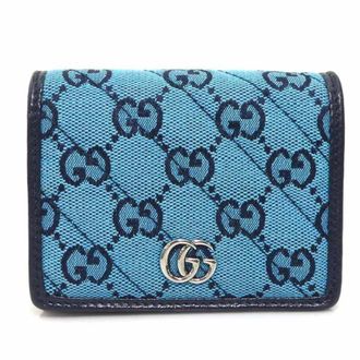 Gucci Blue Pink Gg Canvas Wallet (Bi-Fold) (Pre-Owned)