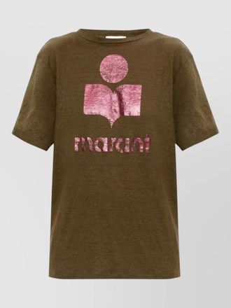 Isabel Marant crewneck short sleeve top metallic detail
