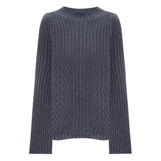 Twinset Ronde hals knitwear - Dames - Ronde hals truien - Grijs - XS - Wol - Truien & Vesten