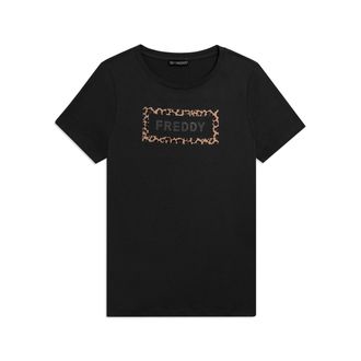 Freddy T-shirt Manica Corta con Grafica Animalier e Logo FREDDY