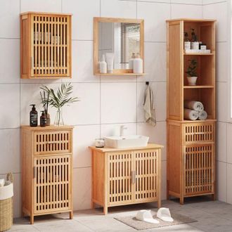 vidaXL Vidaxl - Conjunto De Muebles De Ba&ntilde;o 5 Piezas Madera Maciza De Nogal