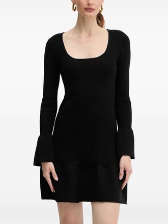 Twin-Set long-sleeve ribbed-knit mini dress - Black