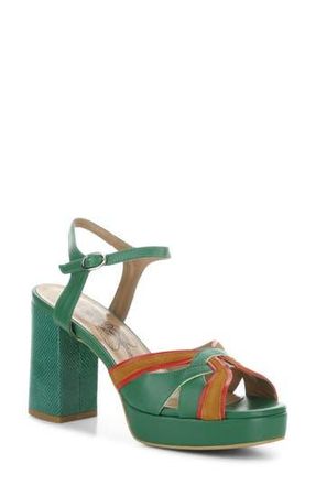 FLY London Ezui Ankle Strap Platform Sandal in Emerald at Nordstrom Rack, Size 9-9.5Us / 40Eu