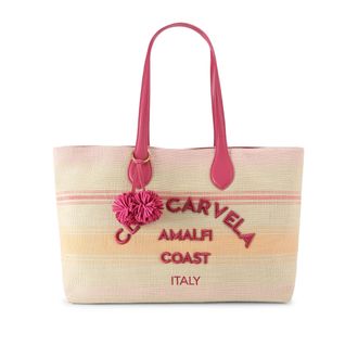 Carvela Womens Canvas Pia Beach Tote Bag - Pink - One Size