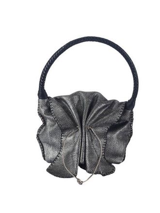 Carlos Falchi Shoulder Butterfly Top Grain Leather Bag in Roman Chrome at Nordstrom