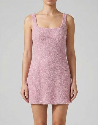 Oceanus Womens Sofia Hand Beaded Dress Pale Pink - Size: 18/20