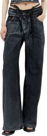Ottolinger Double Fold Pants - Dames - Loose Fit Jeans - Zwart - S - Katoen - Jeans