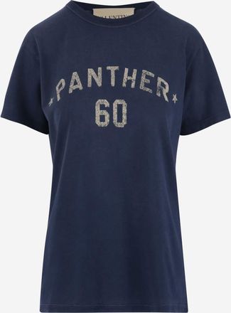 Valentino Garavani Navy Blue Crewneck Logo T-Shirt