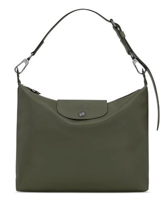 Longchamp medium Le Pliage shoulder bag - women - Calf Leather/Recycled Polyester/Recycled Polyamide - OS - Green
