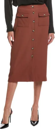 Shelli Segal Laundry By Shelli Segal Button Front Midi Skirt