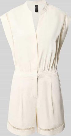 Marc Cain Jumpsuit aus Leinen-Mix mit Loch-Stickerei in Sand, Gr&ouml;&szlig;e 34