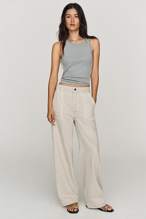 Frame Denim Bow Cargo High Rise Barrel Jeans