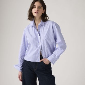 Levi's Cropped Harlie Shirt - Womens - XS - Blue