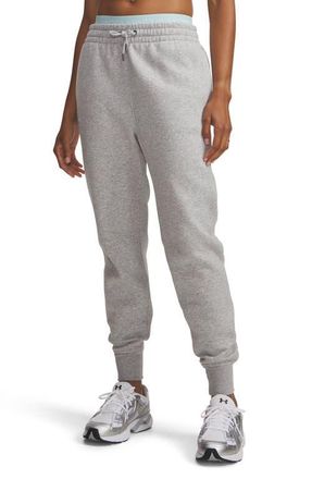 Under Armour Icon Fleece Joggers in Gray Light Heather //White at Nordstrom, Size Xx-Large