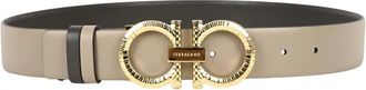 Ferragamo Cintura in Pelle H35 - - Accessories - Donna - Beige - 85 CM